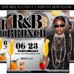 Brunch Flyer, Sunday Brunch Flyer, Brunch Invitation Flyer, Club Flyer, Event Flyer, Brunch Party, Sunday Funday, Premade Template