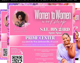 Women Empowerment Flyer, Event Flyer, Workshop Flyer, Networking Flyer, Women Events, Entrepreneur Event, Conference Flyer, Premade Template