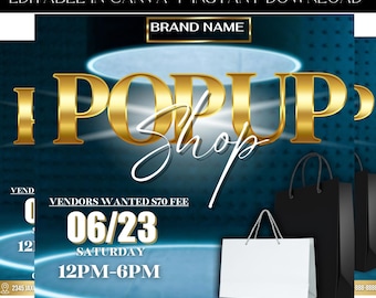 Pop Up Shop Flyer, Vendor Flyer, Shop Now flyer, Event Flyer, Support Small Business, Vendors Wanted, Vendor Shop, Premade Template