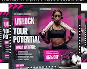 Fitness Flyer, Fitness Coach, Personal Trainer Flyer, Strength Training Flyer, Gym Flyer DIY Template, Work Out Flyer, Premade Template