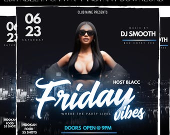 Club Flyer, Friday Night Flyer, DJ Flyer, Party Flyer, Premade Template