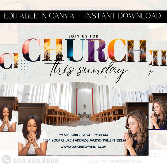 Church Flyer, Church Events Flyer, Sunday Service Flyer, Prayer Flyer, Worship Flyer, Pastor Flyer, Bible Study, Premade Template
