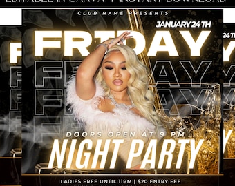 Club Flyer, Birthday Invitation, Birthday Party Invitation, Party Invite Flyer, Bday Flyer, Event Flyer, Premade Template