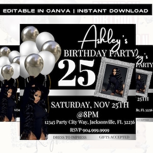 Birthday Flyer, Birthday Girl Invitation, Birthday Party Invitation, Party Invite Flyer, Bday Flyer, Premade Template