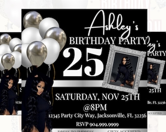Birthday Flyer, Birthday Girl Invitation, Birthday Party Invitation, Party Invite Flyer, Bday Flyer, Premade Template