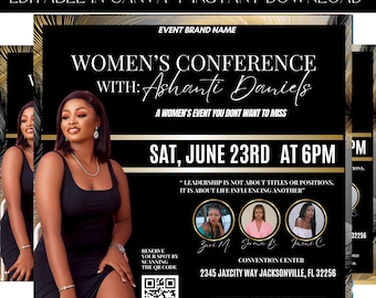 Women Empowerment Flyer, Event Flyer, Workshop Flyer, Networking Flyer, Women Events, Entrepreneur Event, Conference Flyer, Premade Template
