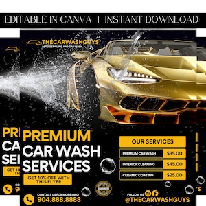 Car Detailing Flyer, Car Wash Flyer, Automotive Detailing Services, Automotive Service, Mobile Car Detailing, Premade Templates,