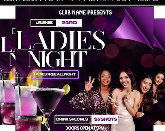 Ladies Night Flyer, Club Flyer, Event Flyer, Party Flyer, Girls Night Flyer, Birthday Flyer, Premade Template