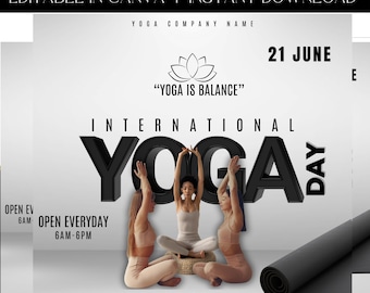 Yoga Class Flyer, Yoga Instructor Flyer, Mental Practices, Fitness Flyer, Premade Template