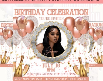 Birthday Flyer, Birthday Girl Invitation, Birthday Party Invitation, Party Invite Flyer, Bday Flyer, Premade Template