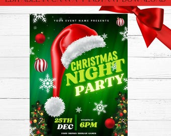 Christmas Party Flyer, Christmas Event Flyer, Holiday Event Flyer, Event Flyer DIY Template, Premade Template
