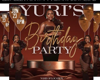 Birthday Flyer, Birthday Girl Invitation, Birthday Party Invitation, Party Invite Flyer, Bday Flyer, Premade Template
