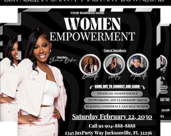 Women Empowerment Flyer, Event Flyer, Workshop Flyer, Networking Flyer, Women Events, Entrepreneur Event, Conference Flyer, Premade Template