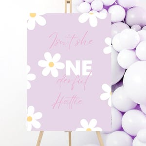 Isn’t she onederful Birthday sign | customisable welcome sign template