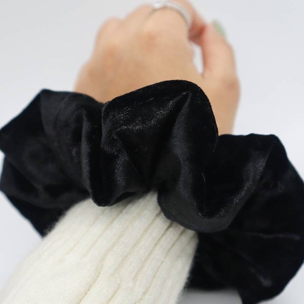 Black Velvet Hair Scrunchie | Soft and Smooth hair tie