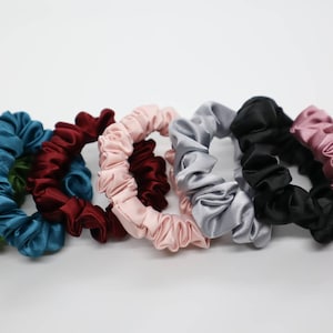 Mini satin hair scrunchies
