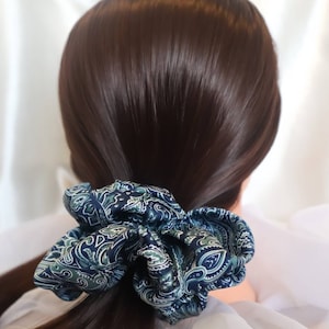 Teal Paisley Scrunchies | Soft scrunchies | Set Scrunchies