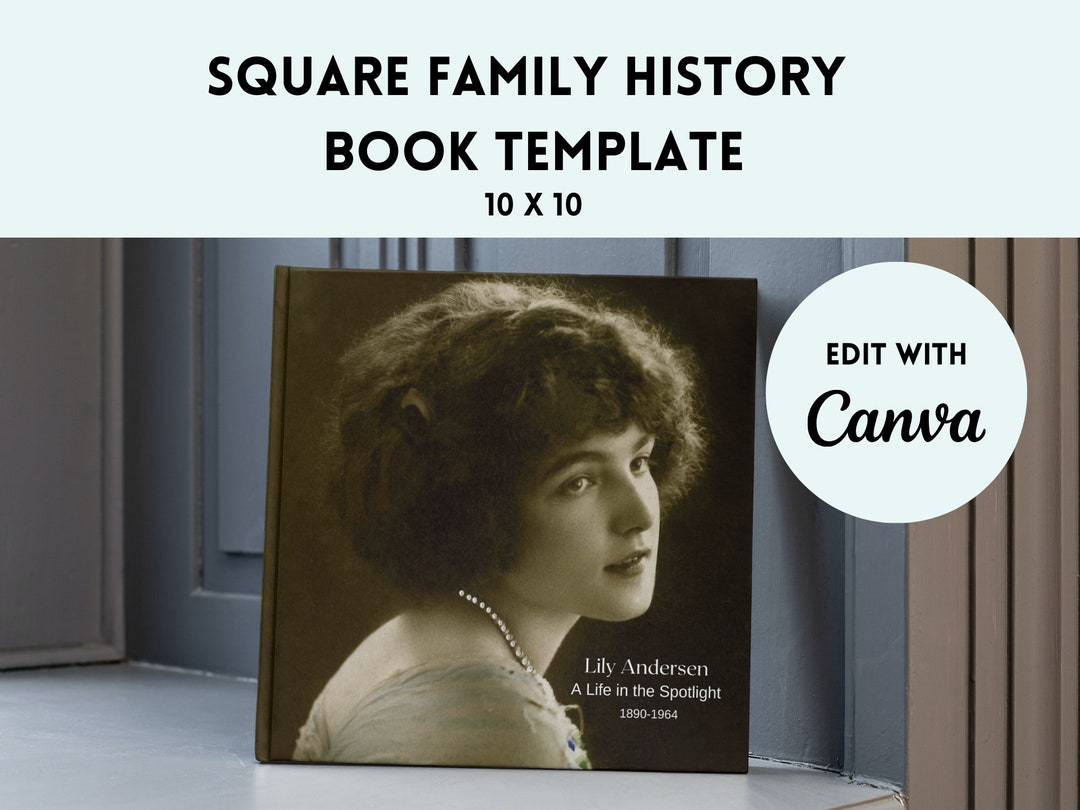 Family History Book Template | Canva Genealogy Scrapbook (digital ...