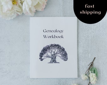 Prezent w postaci zeszytu ćwiczeń genealogicznych | Notatnik z historii rodziny | Dziennik drzewa genealogicznego dla początkujących | Pamiątka genealogiczna | Tabele rodowe