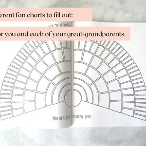 Genealogy Workbook Family History Worksheets Fillable Fan Chart Genealogy Journal Ancestry Template Family Tree Pedigree Chart image 4