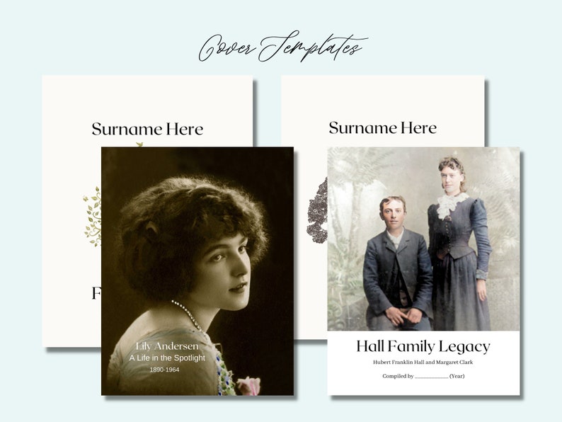 Genealogy Book Template 8.5x11 Life History Scrapbook Ancestry Book Template Instant Edit Download Canva Family History Workbook image 5