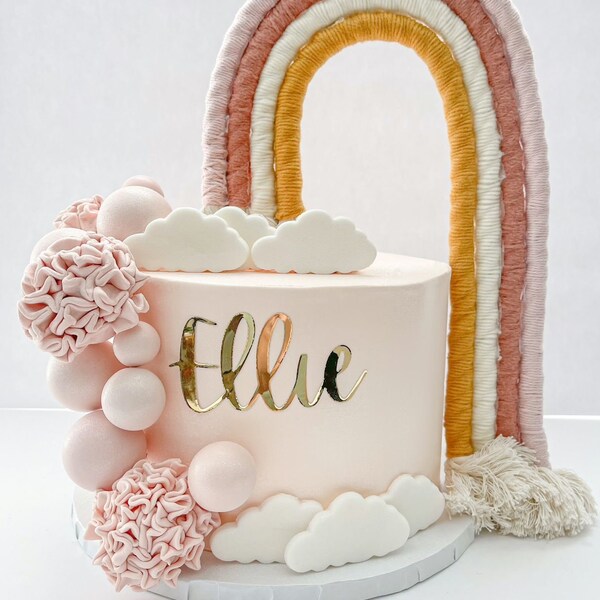 JeVenis Boho Cake Topper - Regenbogen Mit Teddys Für Geburtstag & Baby Shower