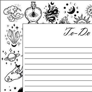 To-Do List Template - Occult - Witchy - Halloween - Black Cat - Printable - PDF Template