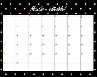 word calendar etsy