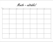 Basic Calendar - Month - Microsoft Word Template - Editable - Customizable