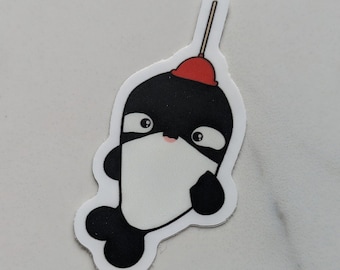 Funny Orca Vinyl Die Cut Sticker, Killer Whale Sticker, Waterproof Sticker, Orca Sticker, Water Bottle Sticker, Funny Orca Laptop Decal