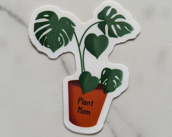 Monstera Plant Vinyl Die Cut Sticker, Plant Sticker, Waterproof Sticker, Monstera Plant Sticker, Water Bottle Sticker, Plant Mom Decal