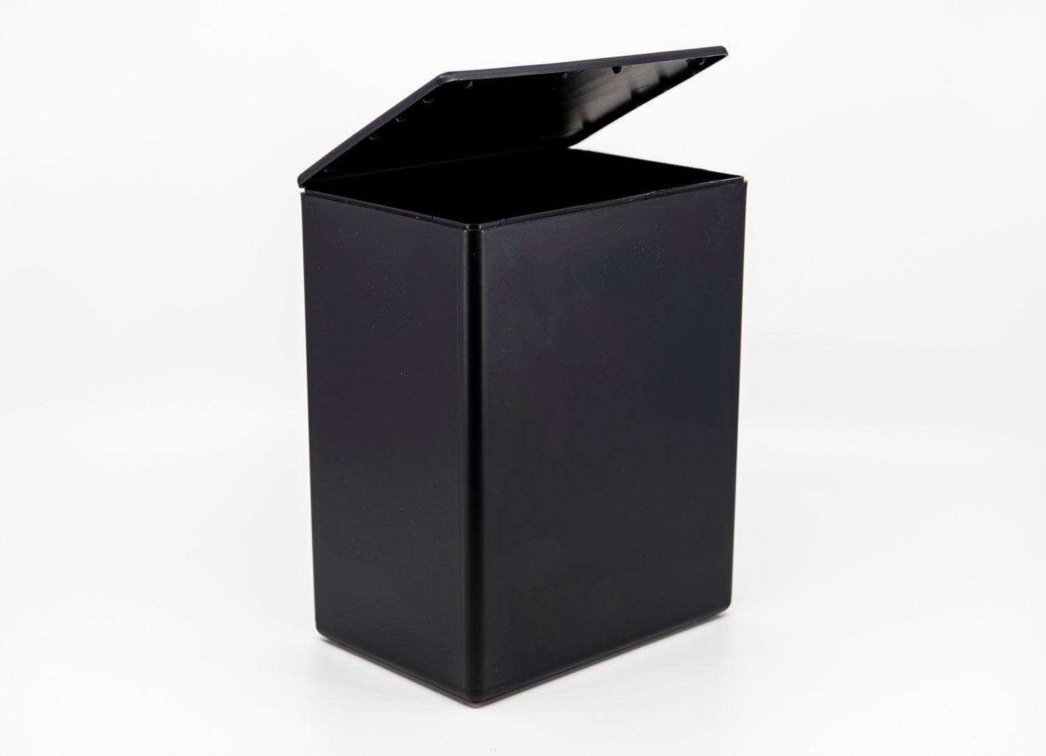 Temporary Urn for Cremated Remains, Black Plastic With Snap Lid Airline