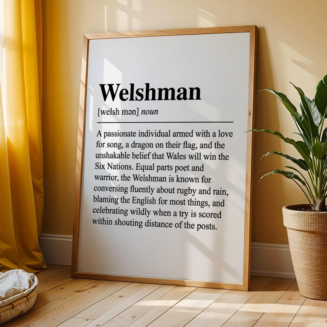 Welshman Welshman Dictionary Print, Funny Welsh Wall Art, Welsh Dad Gift ...