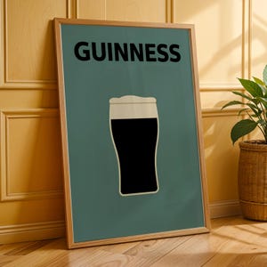 Guinness Pint Print, Irish Pub Wall Art, Stout Beer Poster, Home Bar Decor, Irish Gift for Him, Mancave Kitchen A4 A3 A2 image 8