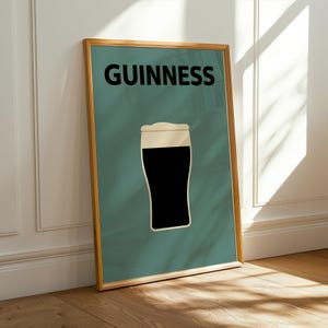 Guinness Pint Print, Irish Pub Wall Art, Stout Beer Poster, Home Bar Decor, Irish Gift for Him, Mancave Kitchen A4 A3 A2 image 6