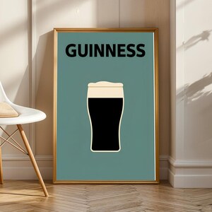 Guinness Pint Print, Irish Pub Wall Art, Stout Beer Poster, Home Bar Decor, Irish Gift for Him, Mancave Kitchen A4 A3 A2 image 10