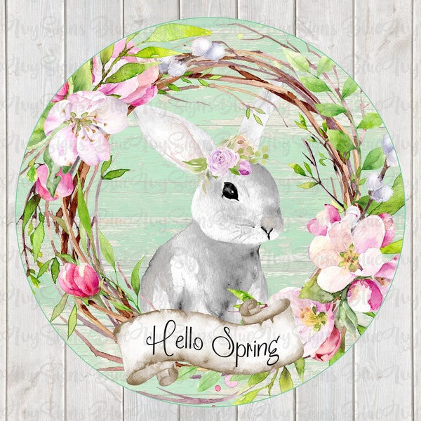 Happy Easter Sign, Wreath Accessory, Metal Sign