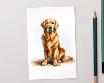 Golden Retriever Watercolor Postcard - Versatile Canine Greeting Card for All Occasions