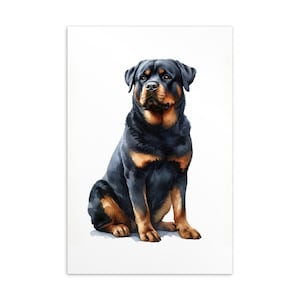 Postal de acuarela Rottweiler - Tarjeta de felicitación versátil para todas las ocasiones - Nota para amantes de los perros