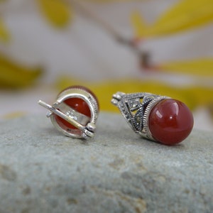Silver Earring - 925 Sterling Silver - Earring With Stone - Silver Jewelry - Earrings - New Year Gift - Gift for Wife