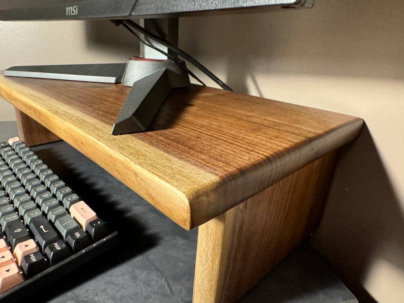 Handcrafted Computer Monitor Frame Black Walnut Monitor Stand - Sturdy Screwless Design - Eco Friendly ...
