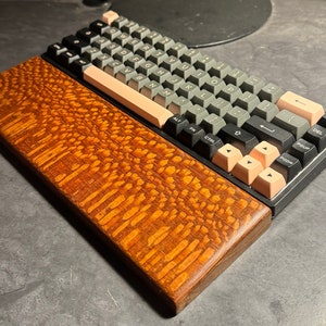 Leopard Wood Keyboard Wrist Rest - Handmade to Order - Custom Desk Eco Friendly Accessory.