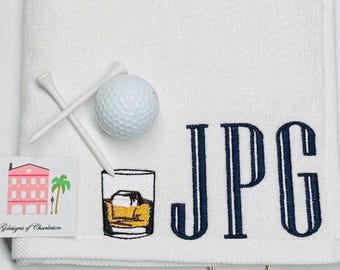 Personalized Golf Towel: Waffle Weave and Velour Golf Towels Embroidered