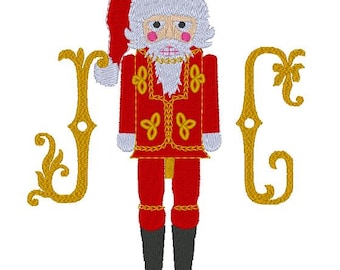 Christmas Nutcracker Linen Hand Towel, Santa or Baker Design