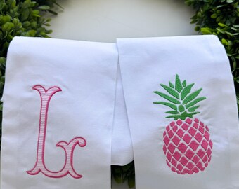 Embroidered Wreath Sash: Pineapple, Blue Heron, Crane, Labradoodle, Tiger, Golf Cart, Pineapple and Mahjong Designs