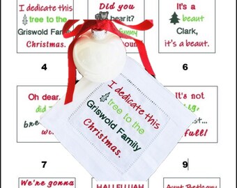 Griswold Christmas Vacation Linen Cocktail Napkins, Funny Holiday Decor