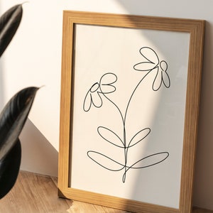 Blumen One Line Art, Blumen Line Art, Botanischer Minimalistischer Druck, Blumen Line Zeichnung, Blumen Wand Line Art, Blumen Minimalistische Zeichnung