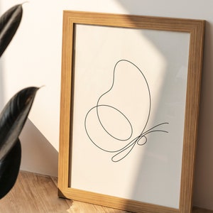 Butterfly One Line Art, Butterfly Digital Download, Butterfly Minimalist Print, Printable Butterfly Art, Butterfly Home Decor, Butterfly Art