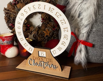 Christmas Countdown - Perpetual Calendar - Days Til Christmas - Advent Calendar - Seasonal Home Decor - Rustic Winter Accessory