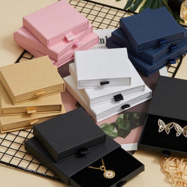 12 Pack Jewellery Gift Boxes for necklace earrings bracelet slide open jewelry boxes